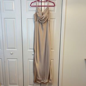 Revelry Skye Statin Gold Champagne - 703 Maxi Dress